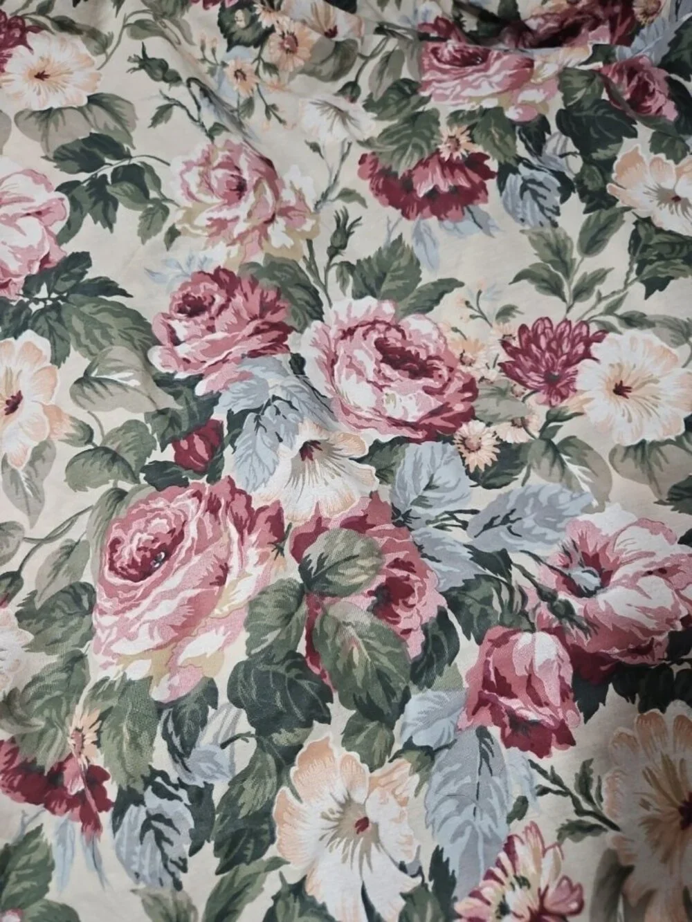 Vintage Sure Fit Sofa Cover Floral Cottage Core Granny 1990's Cabbage Roses